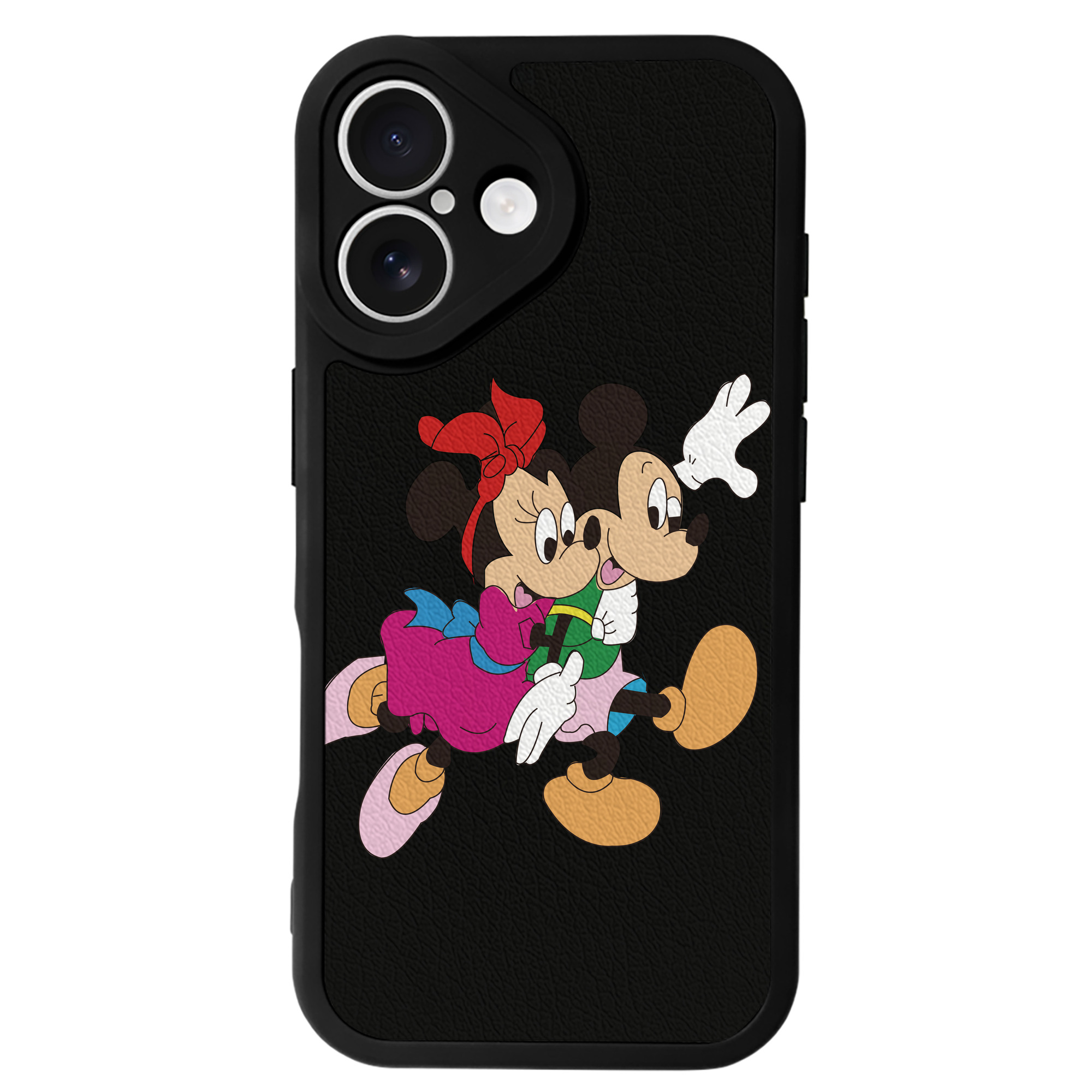 （画像用） ミッキーマウス Mickey Mouse 【iPhone 16シリーズ対応】シリコンスマホケース（レザー調） 材質：シリコン